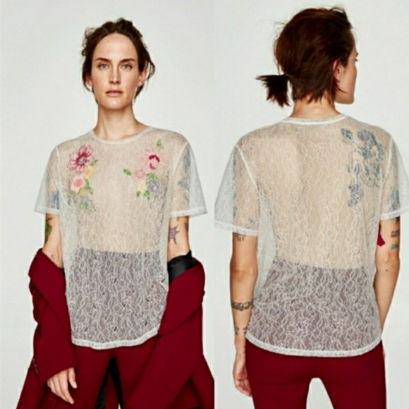 Zara Tops - 💐Zara embroidered top💐
